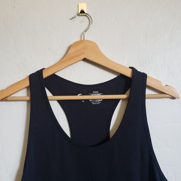 ZYIA Active Copper Charged Seamless Racerback Tank Top Nylon Black Sz Women's XL - Picture 3 of 8